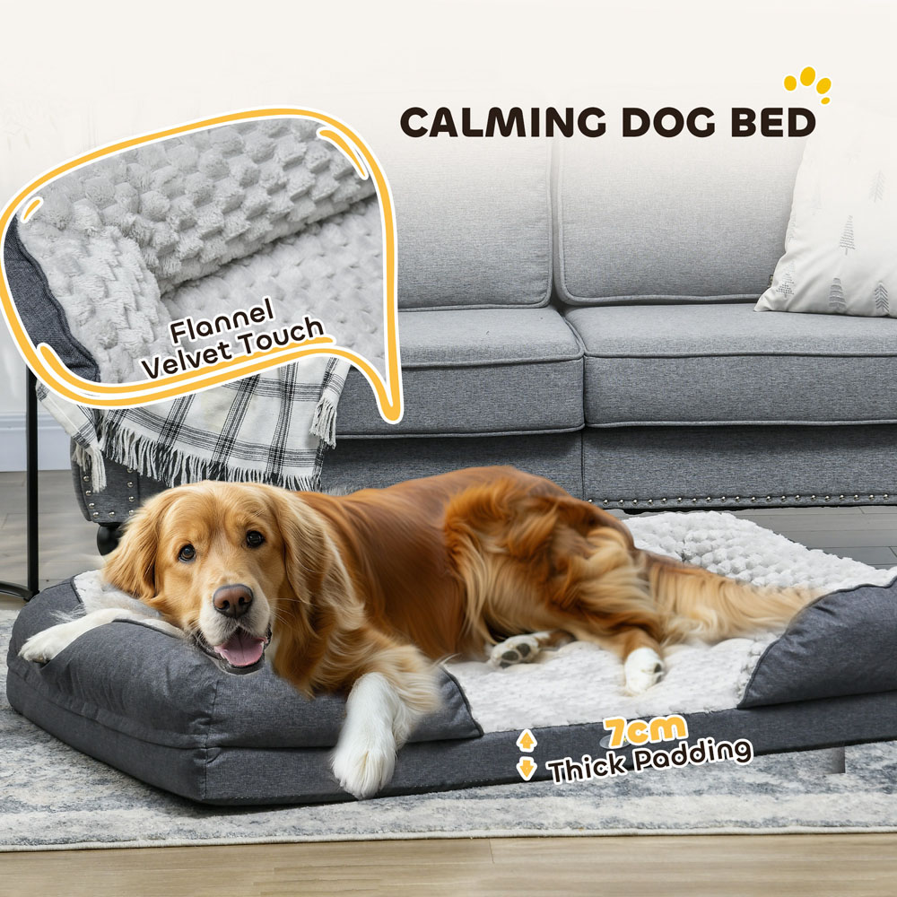 PawHut Charcoal Grey Large Dog Bed Image 6