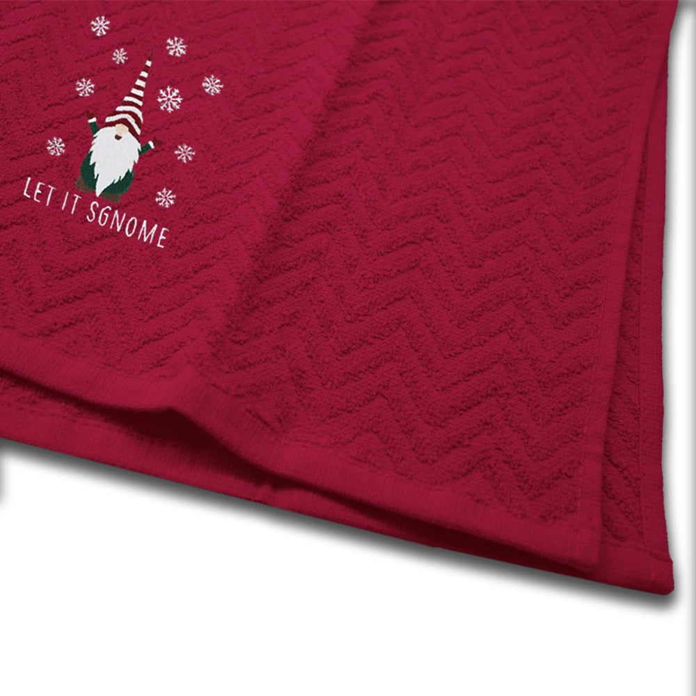 Noel Square Xmas Gonks Red Tea Towel 3 Pack Image 5