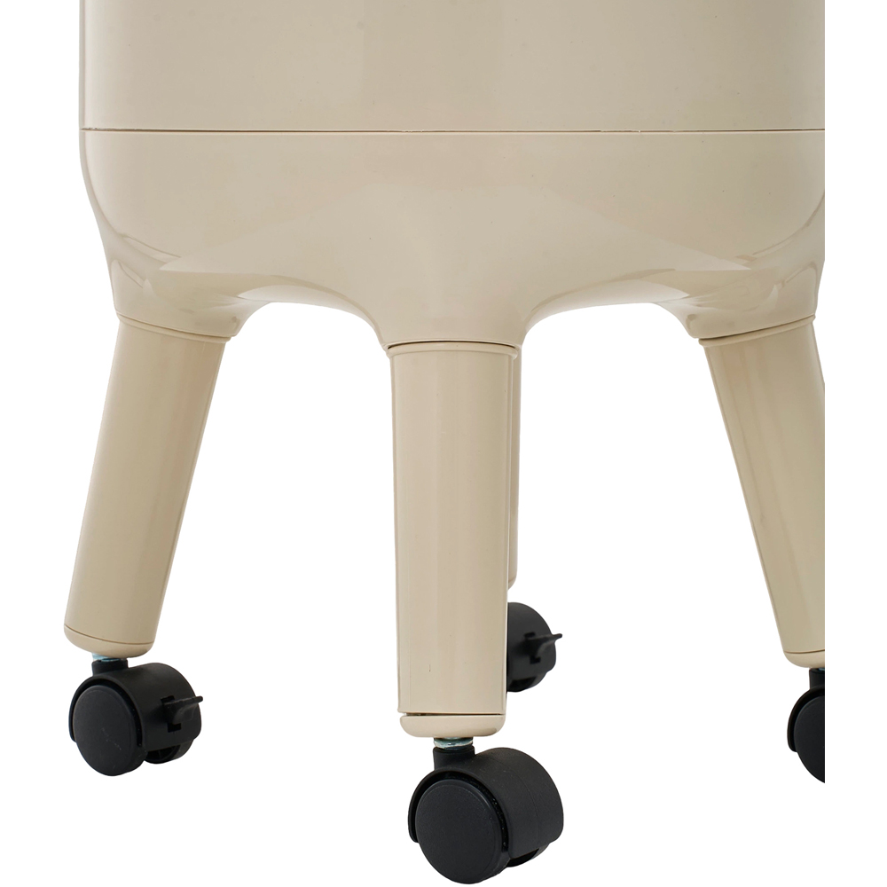 Living and Home Cream Rubbish Bin with Press Lid and Castors 11.5L Image 6