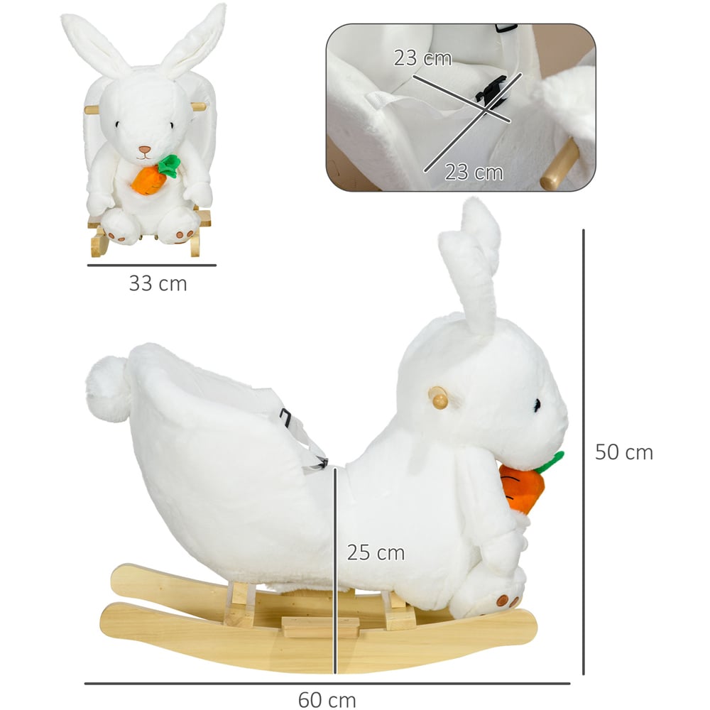 Tommy Toys White Kids Rabbit Shaped Rocking Horse Image 7