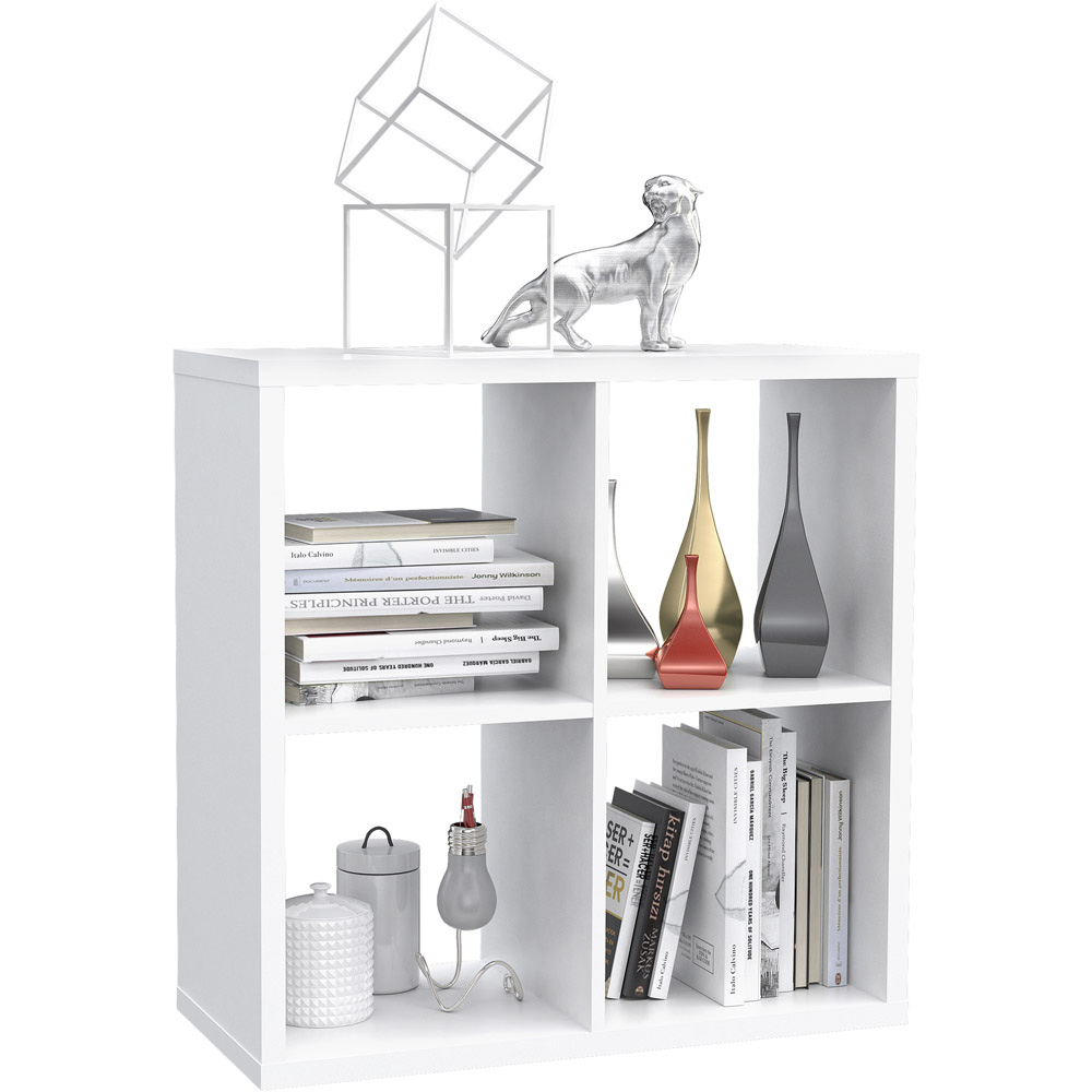 Florence Mauro 4 Shelf Matt White Bookshelf Image 6