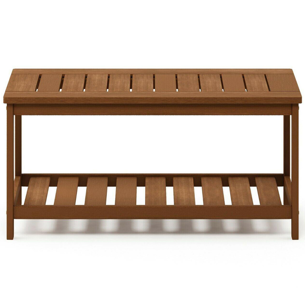 Walplus Tioman Single Shelf Natural Hardwood Coffee Table Image 3