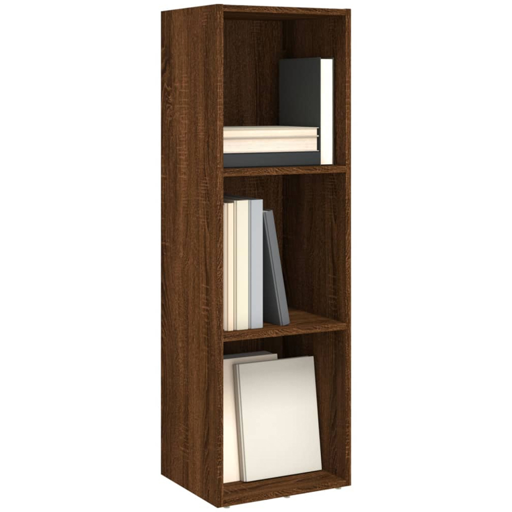 vidaXL 3 Shelf Brown Oak Bookcase Image 3