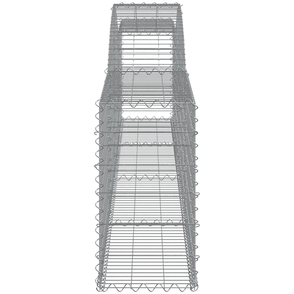 vidaXL Silver Galvanised Iron Arched Gabion Basket 400 x 30 x 60/80cm 2 Pack Image 3