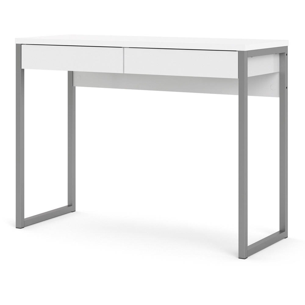 Florence Function Plus 2 Drawer Desk White High Gloss Image 3