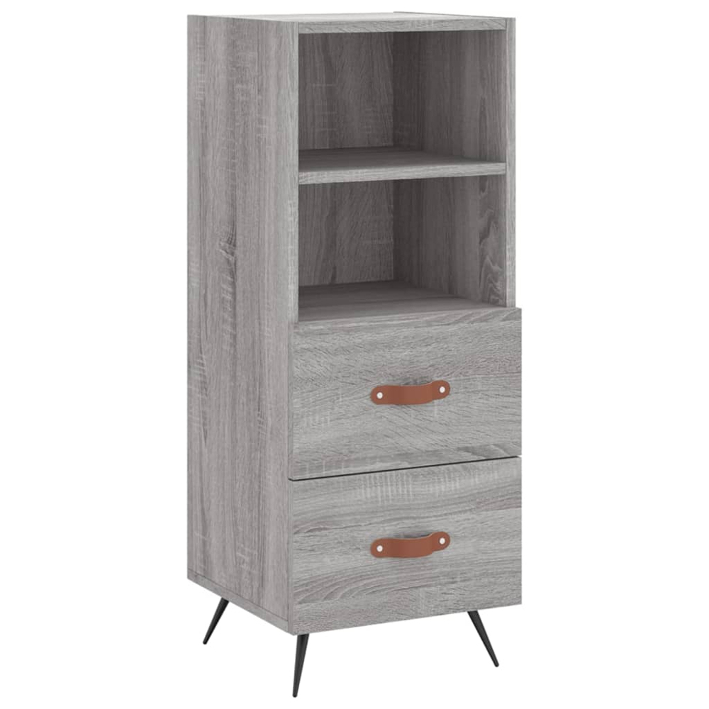 vidaXL Single Door 2 Drawer 2 Shelf Grey Sonoma Highboard Image 5