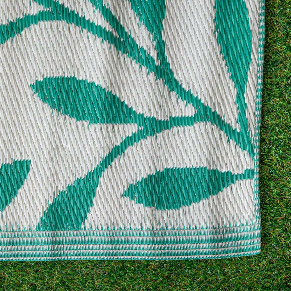 Samuel Alexander Green Leaves Large Outdoor Rug Mat 150 x 210cm Image 6