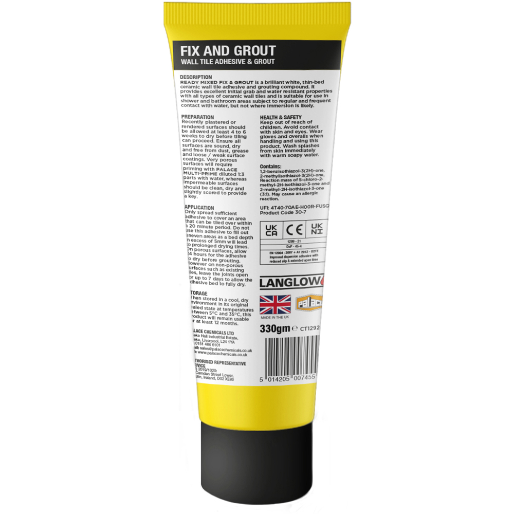 Palace Ready Mixed Fix and Grout Wall Tile Adhesive Image 2