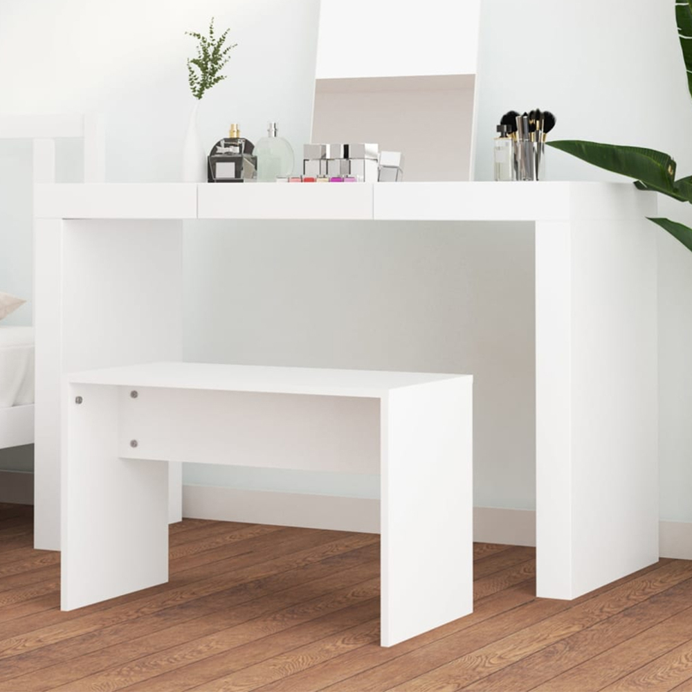 vidaXL White Engineered Wood Dressing Stool Image 1