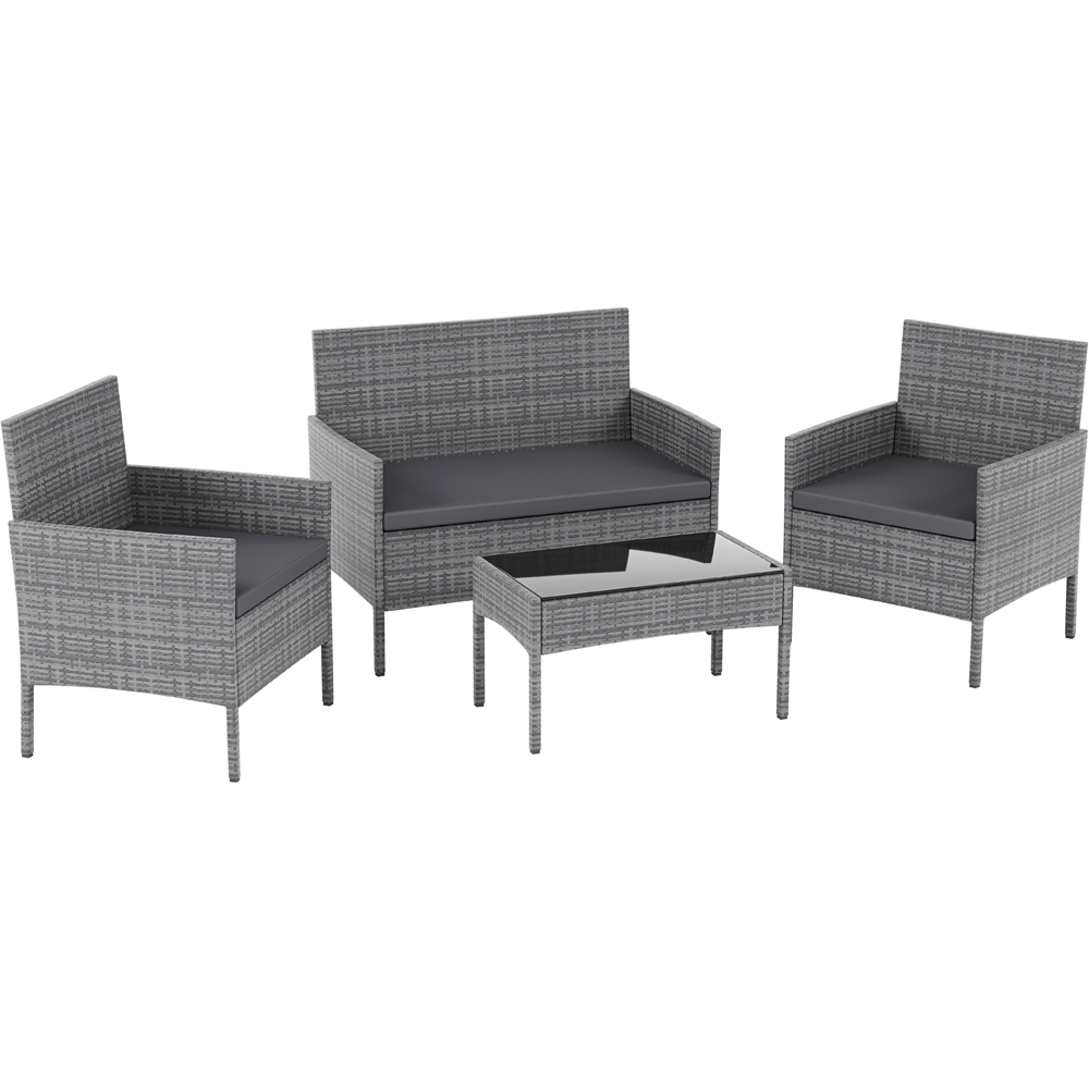 GARDEN VIDA Kendal 4 Seater Grey Rattan Lounge Set Image 2
