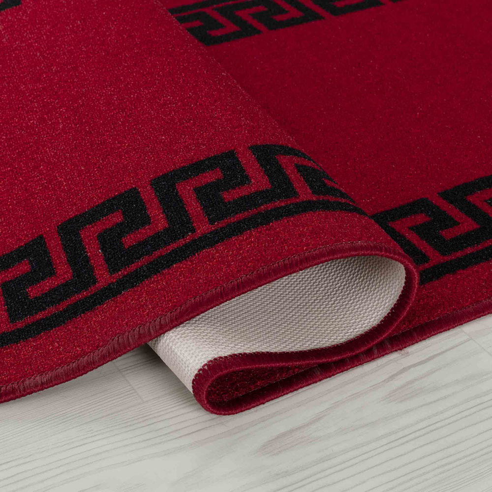 Desire Rugs Havana Red and Black Greek Key Anti Slip Door Mat 60 x 40cm Image 4