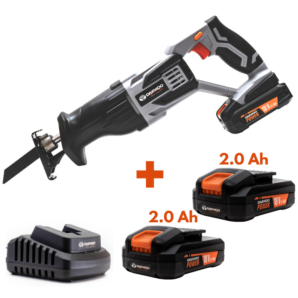 Daewoo U-Force 18V 2 x 2Ah Lithium-Ion Cordless Reciprocating Saw with Battery Charger Image 6