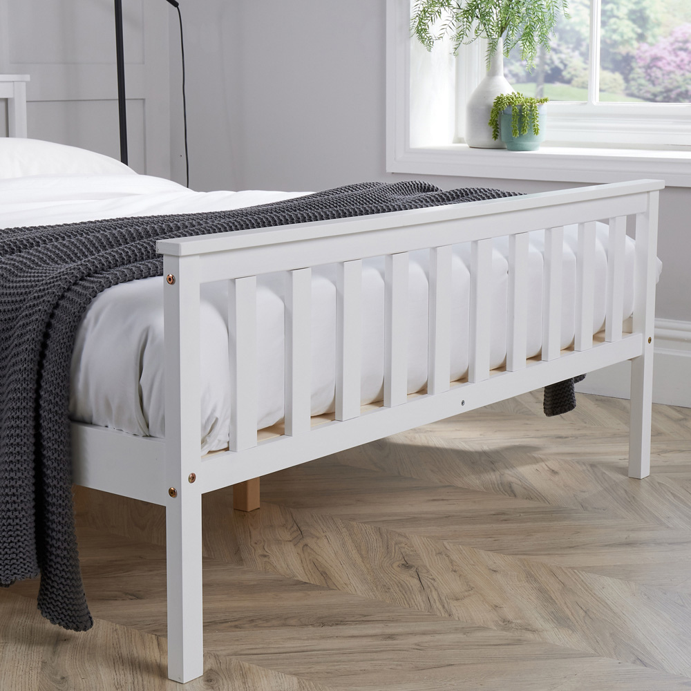 Home Source Florida Double White Wooden Bed Frame Image 3