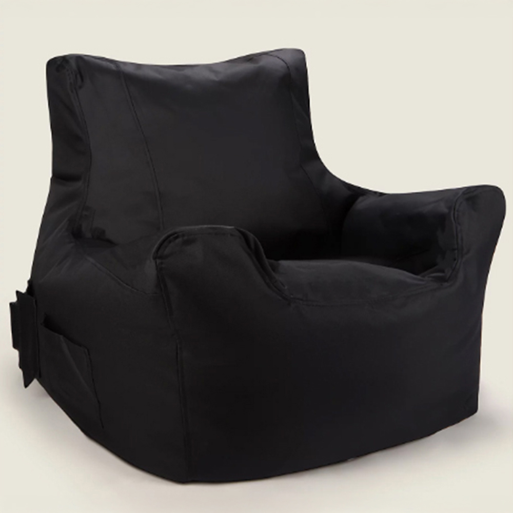 Kaikoo Black Bean Bag Chair with Pocket Image 2