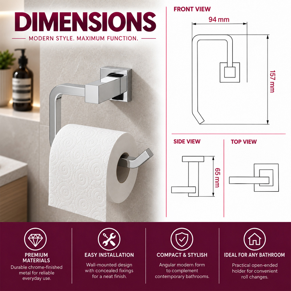 Go Bathrooms Froma Chrome Wall Mounted Toilet Roll Holder Image 5