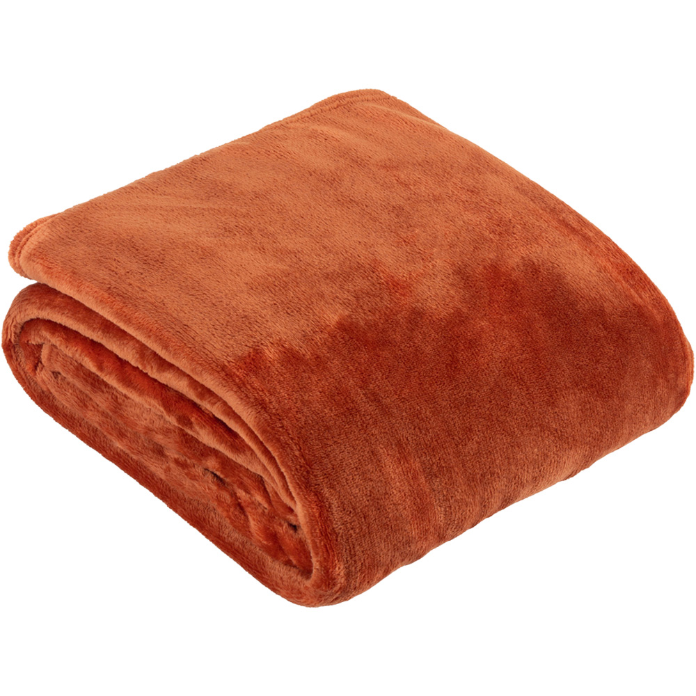 Furn Harrow Rust Fleece Throw 140 x 180cm Image 1