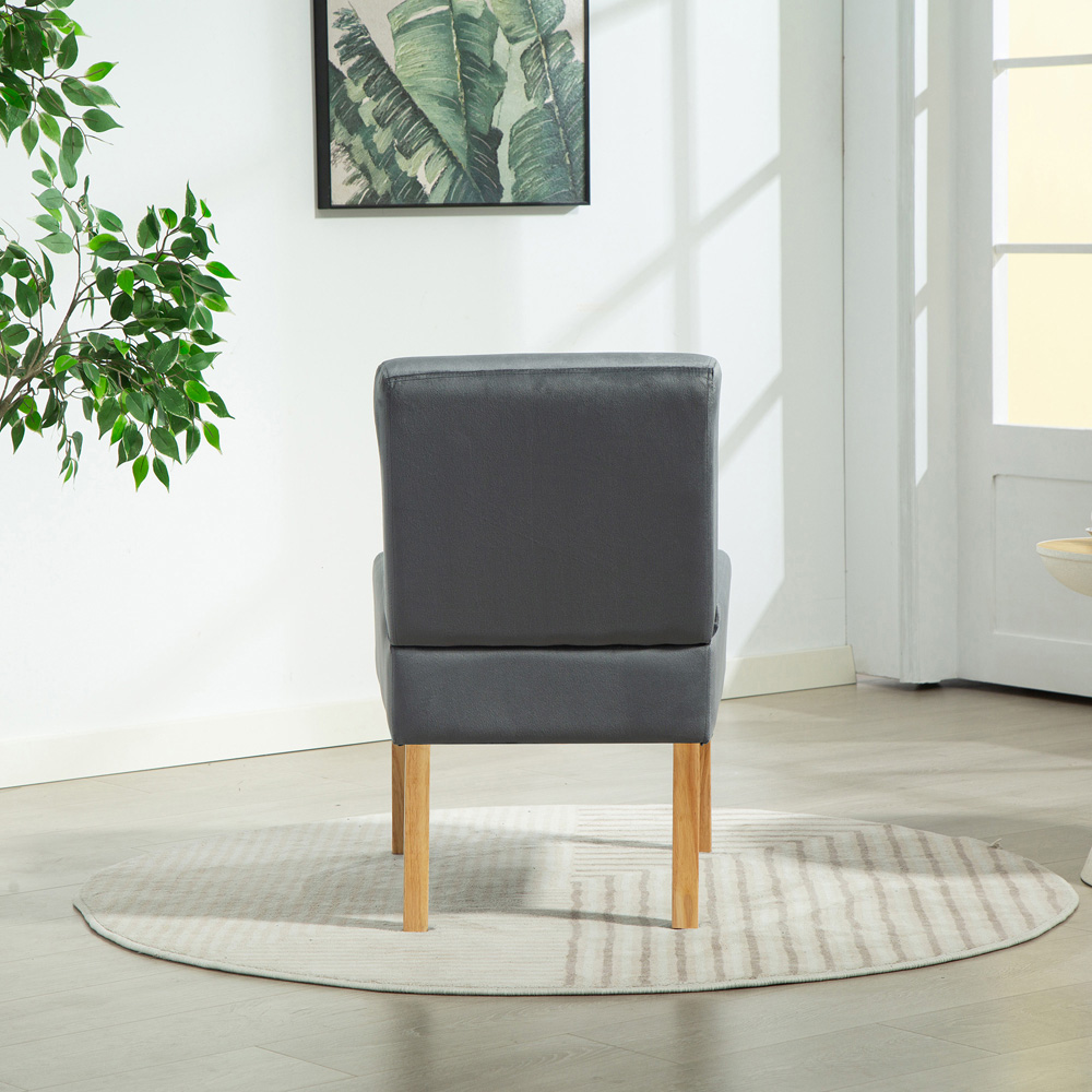 Artemis Home Corina Grey Velvet Fabric Armless Accent Chair Image 4