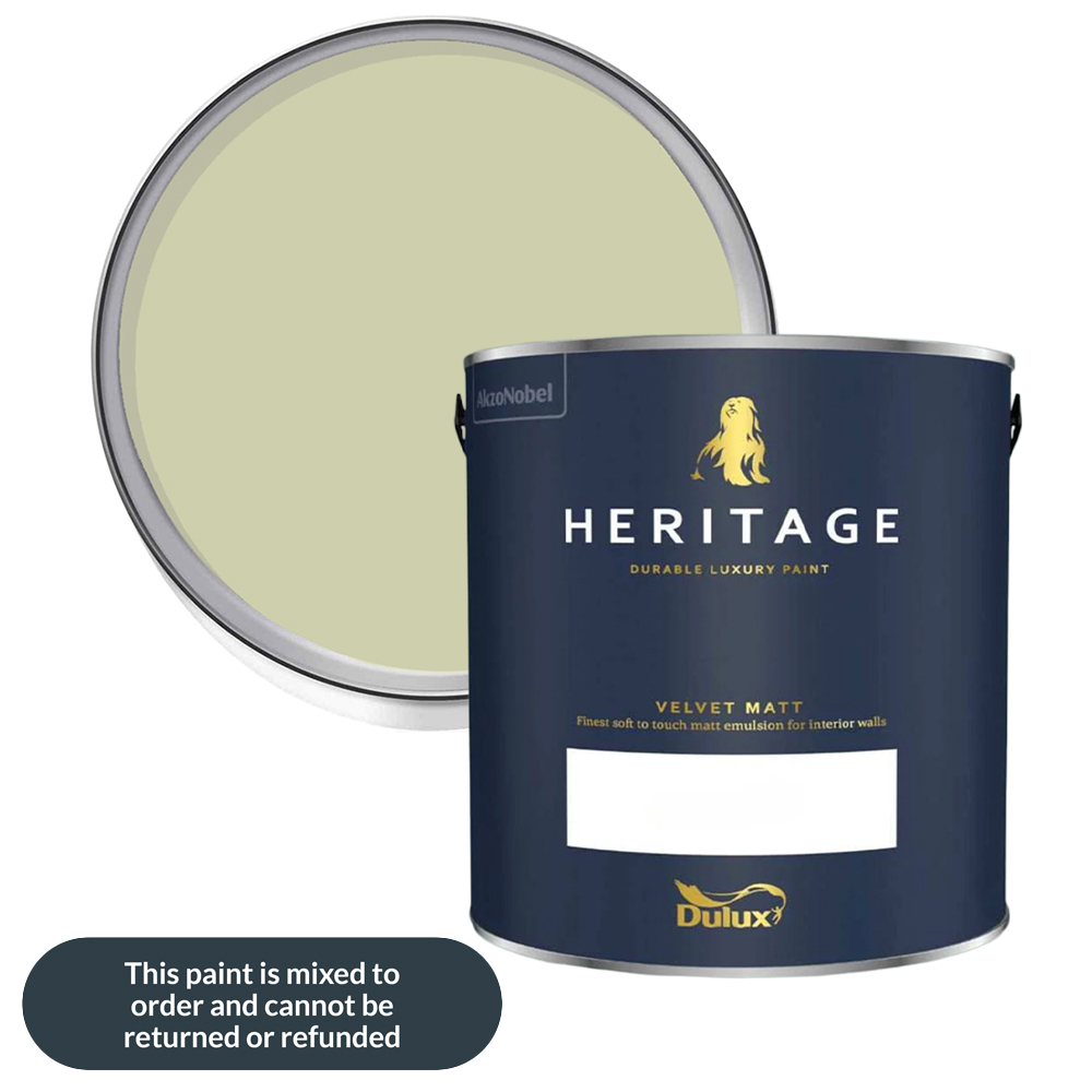 Dulux Heritage Walls and Ceilings Pale Olivine Velvet Matt Emulsion Paint 2.5L Image 1