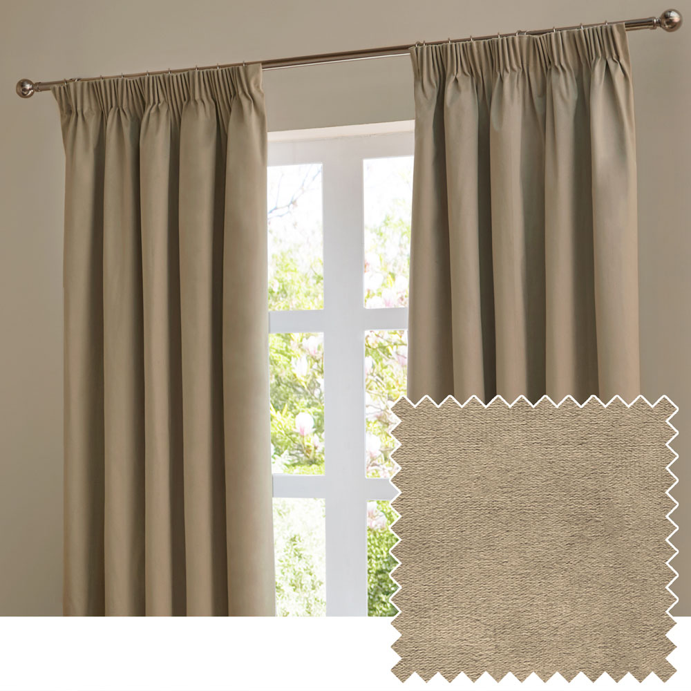 Furn The Ultimate Mocha Velvet Fully Lined Pencil Pleat Curtains 168 x 137cm Image 6