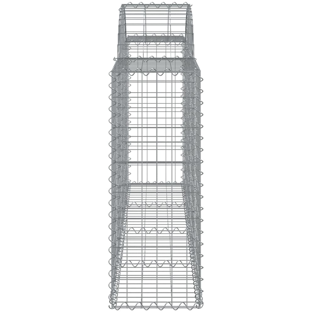 vidaXL Silver Galvanised Iron Arched Gabion Basket 200 x 30 x 80/100cm 2 Pack Image 3