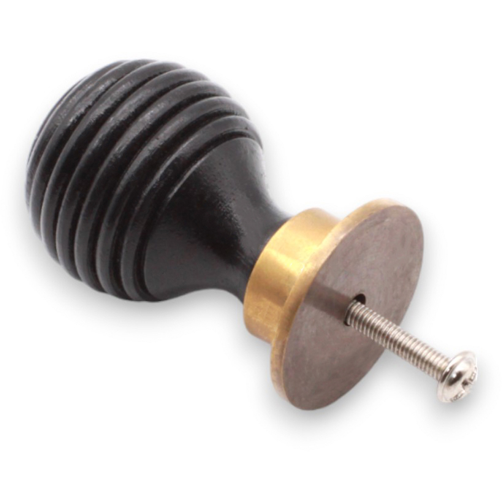 Spira Brass Ebonised Preston Aged Brass Cupboard Knob 35mm Image 3