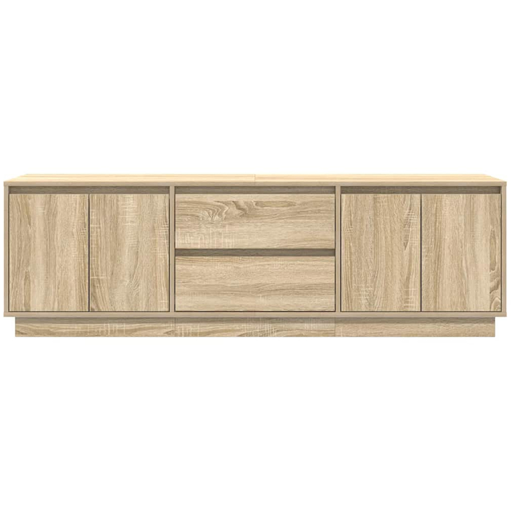 vidaXL 4 Door 2 Drawer Sonoma Oak TV Wooden Cabinet with LED Image 7