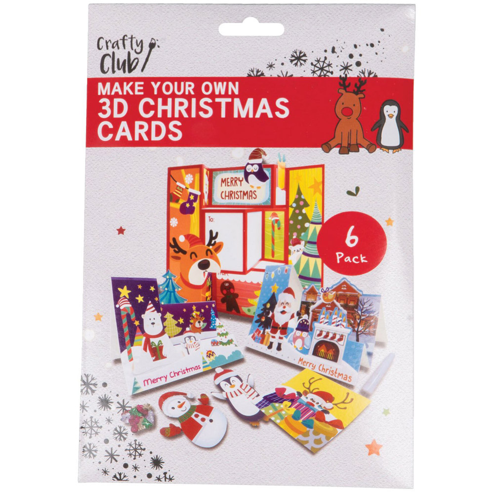 Pack of Six Make Your Own 3D Christmas Cards Image