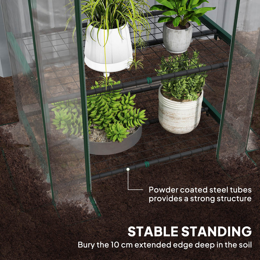 Outsunny Green 1.6 x 2.3ft 5-Tier Mini Greenhouse Image 7