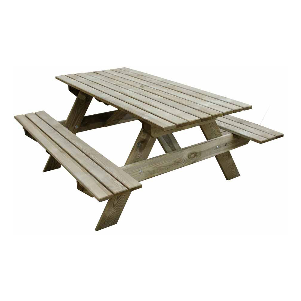 Forest Garden Rectangular Small Picnic Table Image 2
