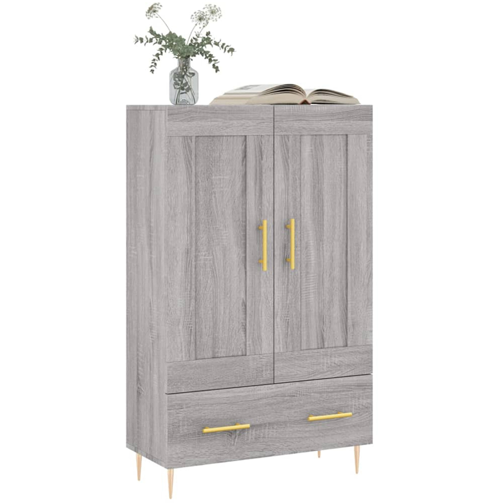 vidaXL 2 Door Single Drawer Grey Sonoma Highboard Image 3