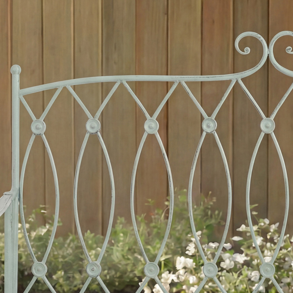 Charles Bentley 2 Seater Heritage Green Decorative Rustic Metal Garden Bench Image 6