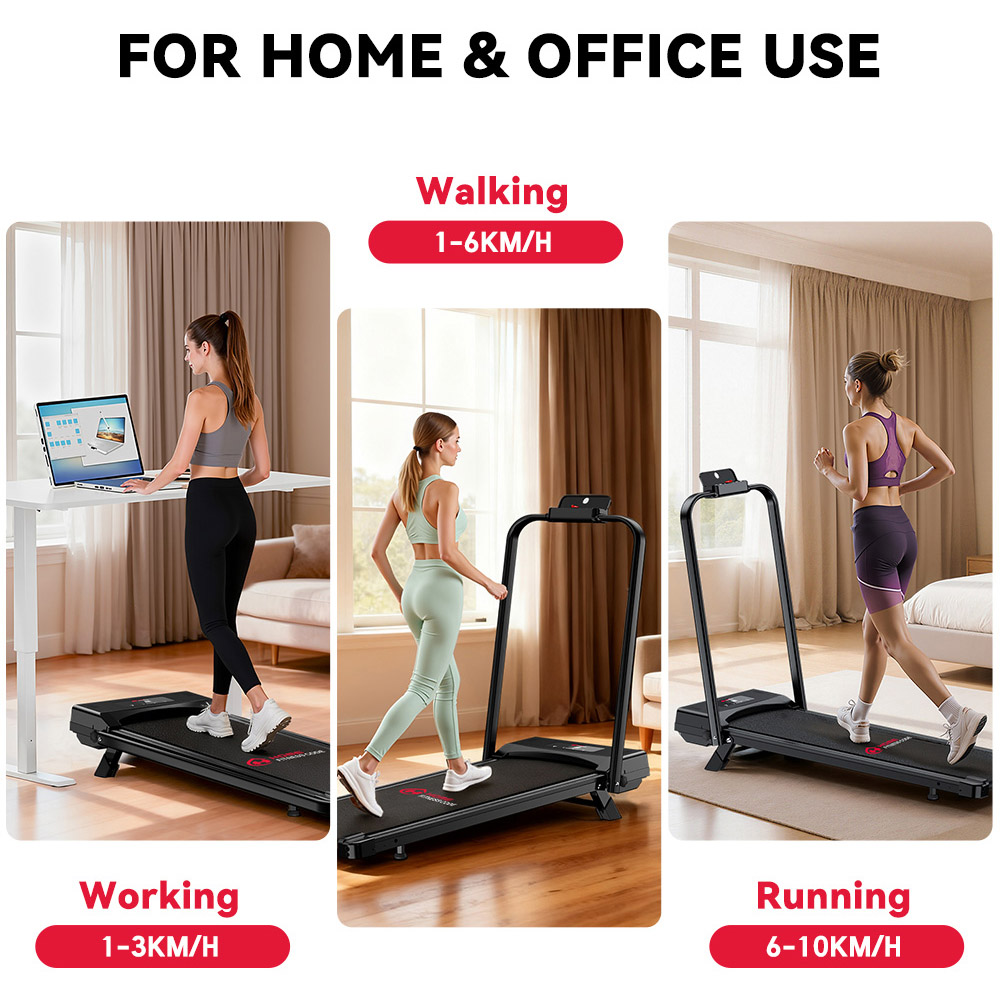 Rattrix Black Manual Incline Foldable Treadmill Image 4