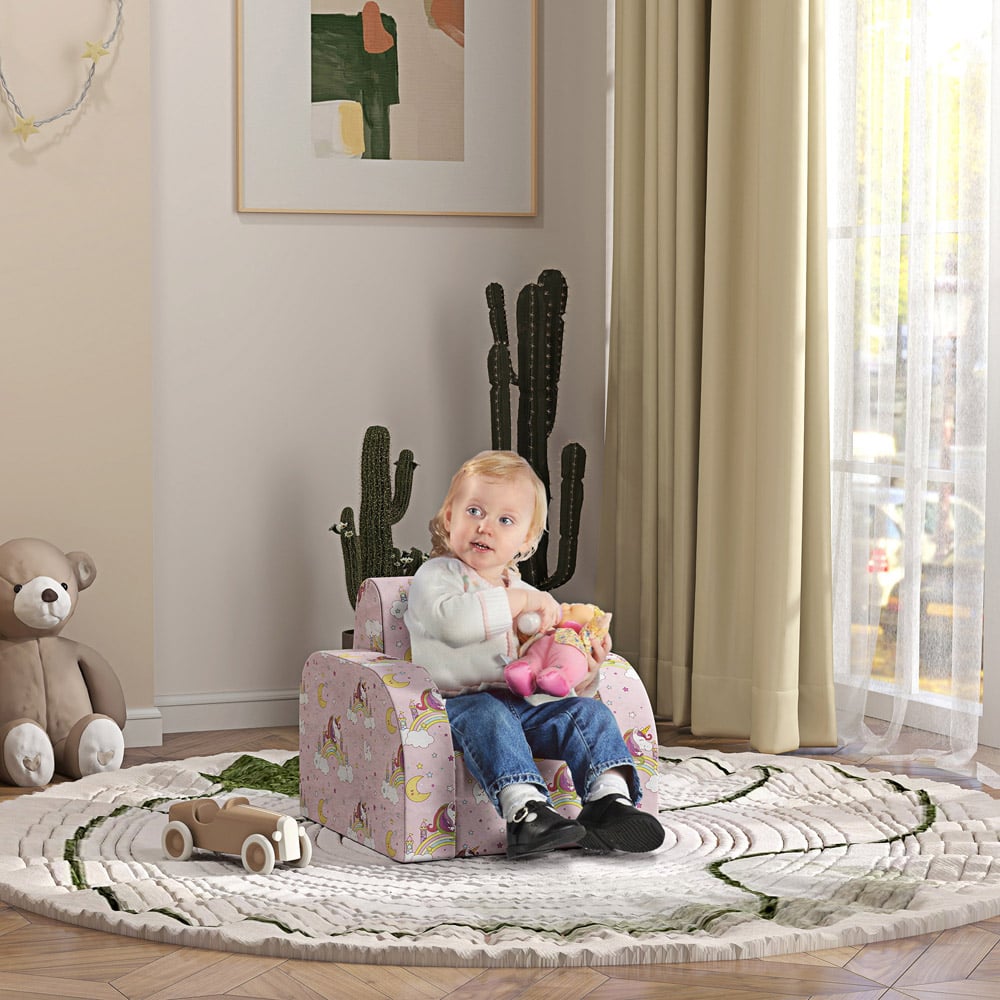 AIYAPLAY Pink Kids Foldable Armchair Image 5