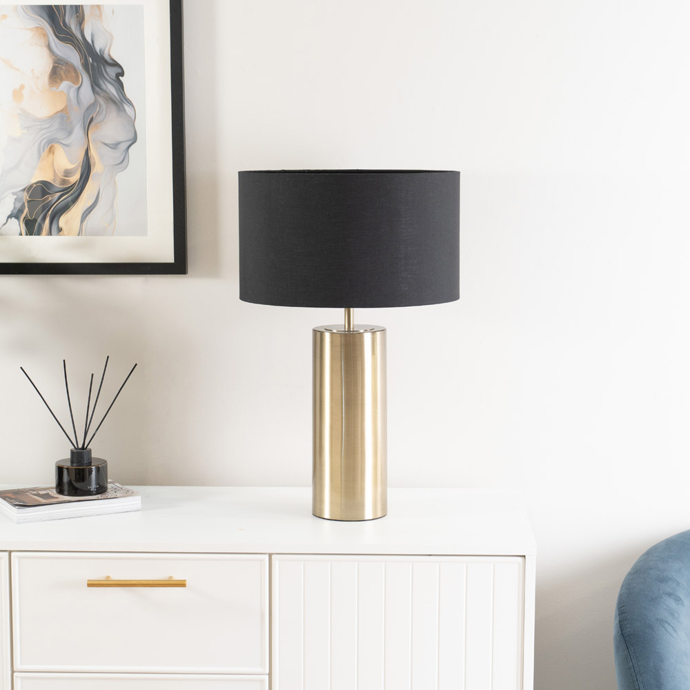 ValueLights Lexy Reni Black and Antique Brass Shade Touch LED Table Lamp Image 5