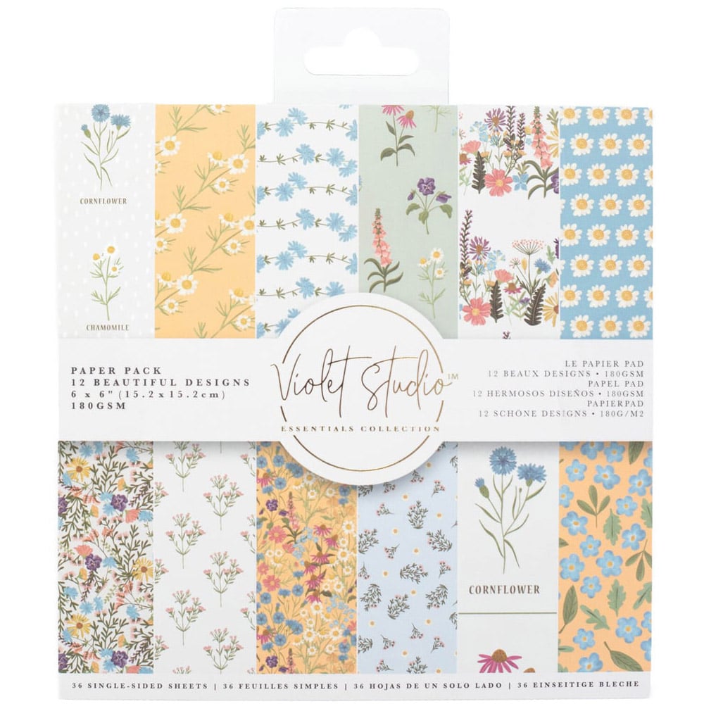 Crafter's Companion Violet Studio Amongst The Wildflowers Paper Pack - 6in x 6in Image 1