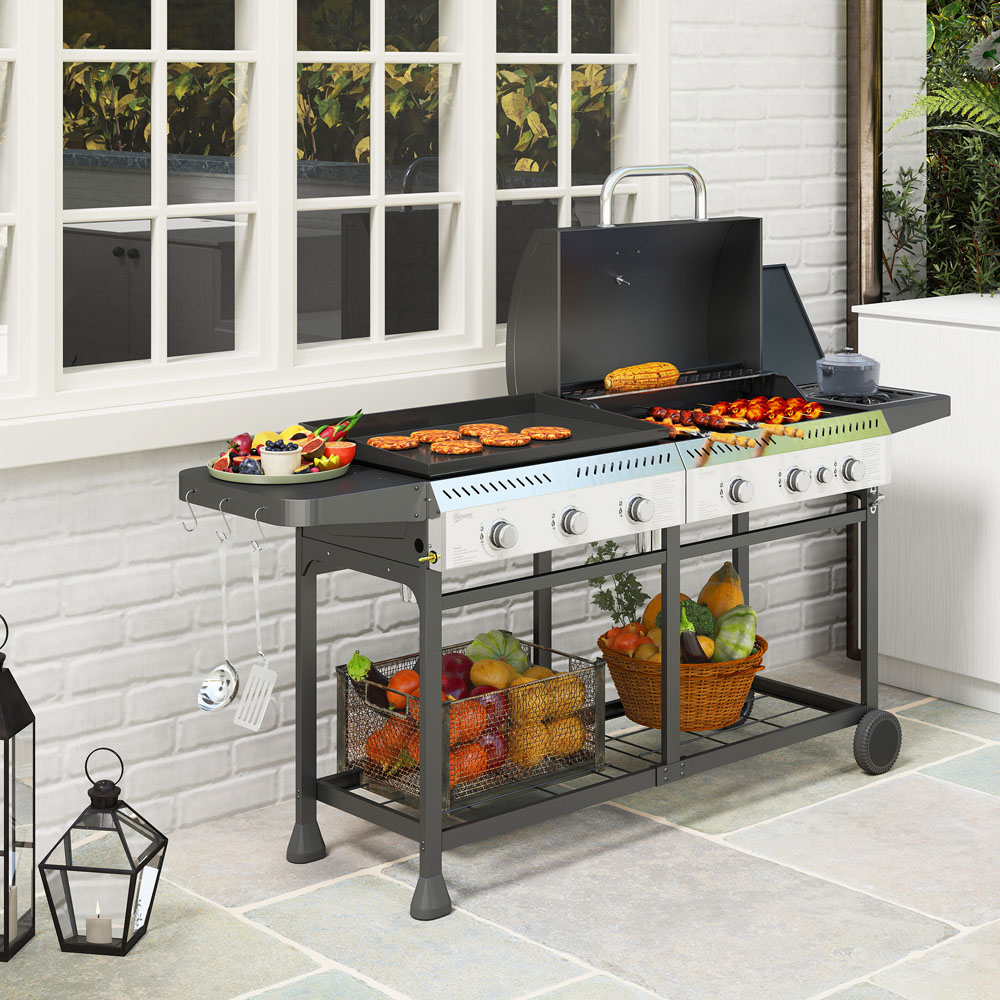 Outsunny 6+1 Burner Gas Grill and Plancha Image 4