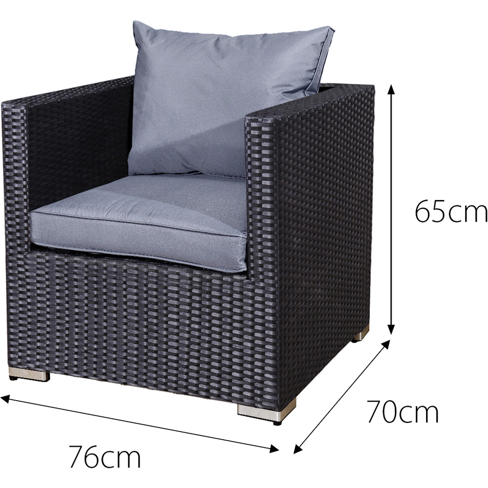 Oseasons Acorn 5 Seater Black Rattan Lounge Sofa Set Image 3