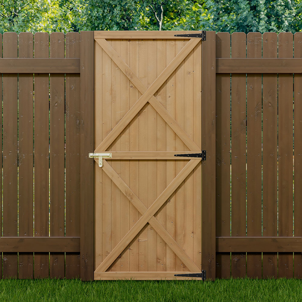 Living and Home Pine Wood Flat Top Garden Gate Kit 79 x 183cm Image 2
