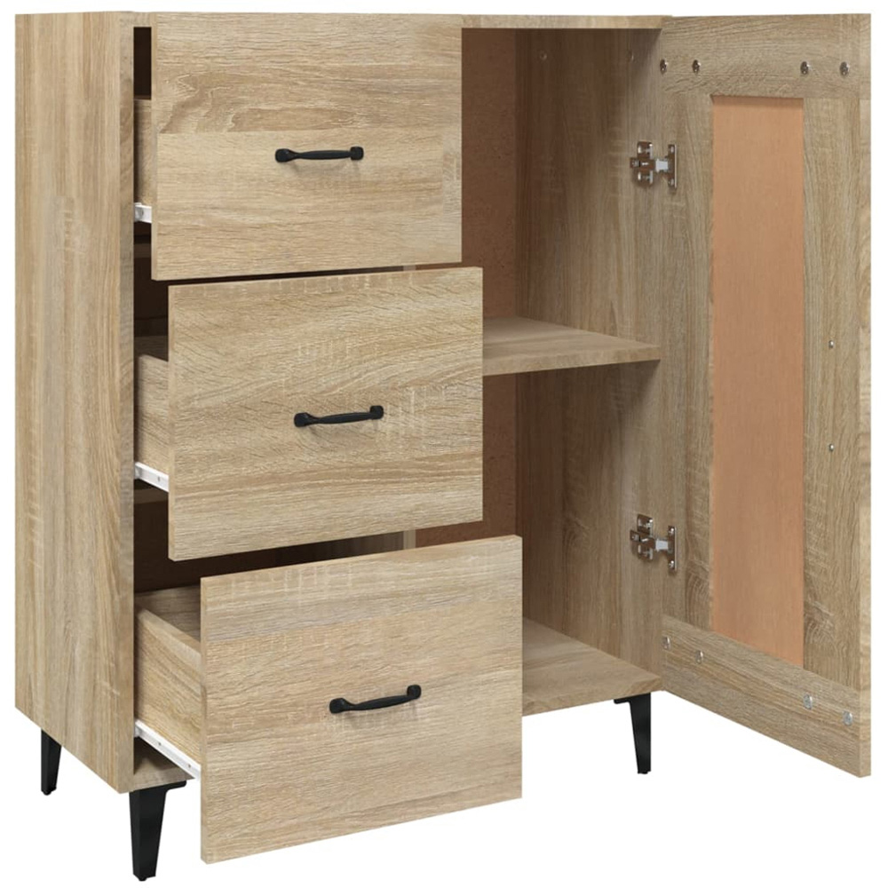 vidaXL Single Door 3 Drawer Sonoma Oak Sideboard Image 6