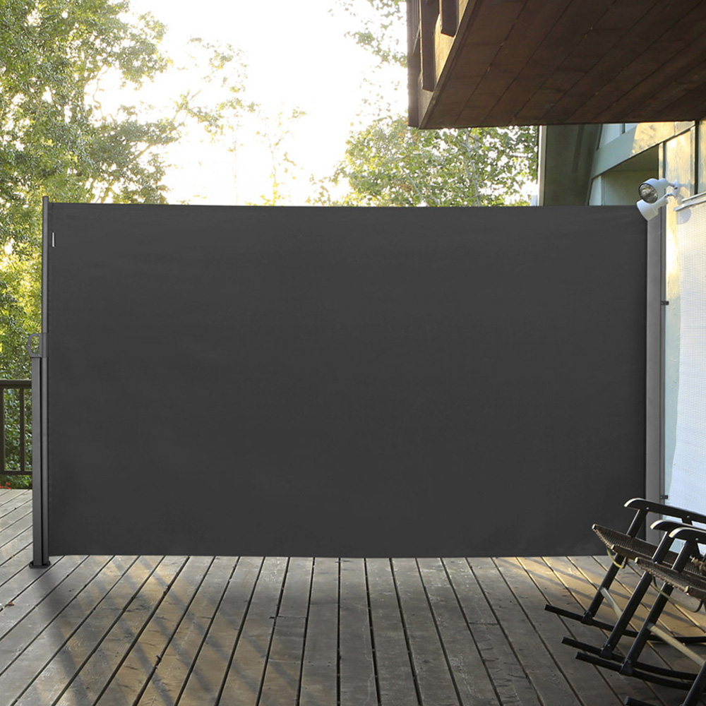 Outsunny Grey Retractable Side Awning Screen 3 x 1.8m Image 1