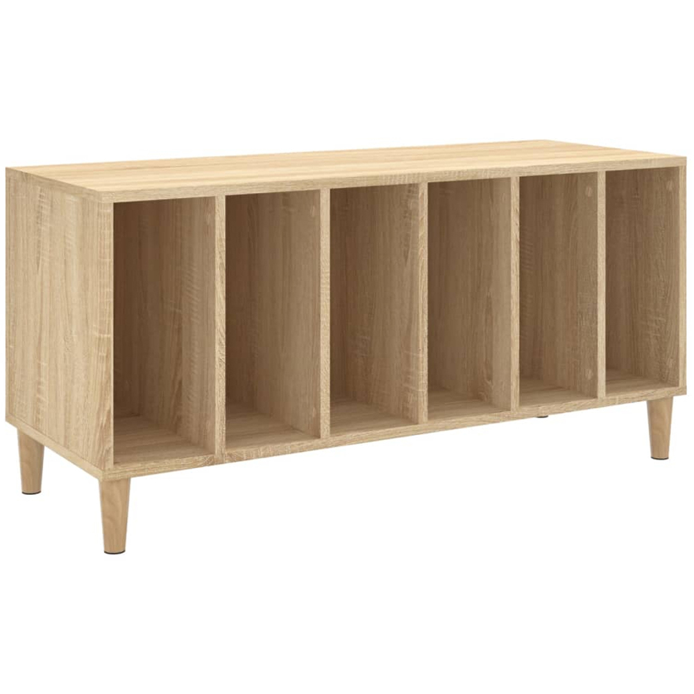 vidaXL 6 Shelf Brown Record Cabinet Image 2