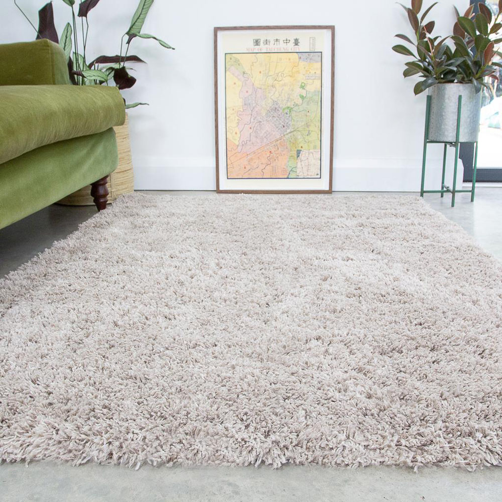Kukoon Nore Beige Shaggy Rug 60 x 110cm Image 1