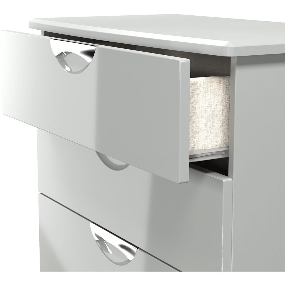 Crowndale Camden 4 Drawer Grey Gloss and Dusk Grey Deep Chest of Drawers Ready Assembled Image 6
