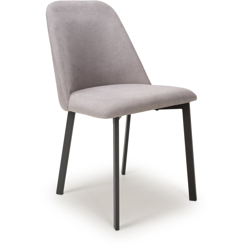 Linden Set of 2 Light Grey Linen Effect Dining Chair Image 2