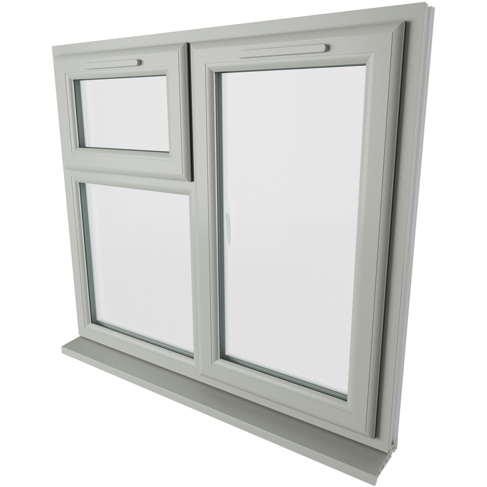 Crystal Agate and White RH Side Hung and Top Opener Clear Double Glazed Window 1190 x 1040mm Image 4