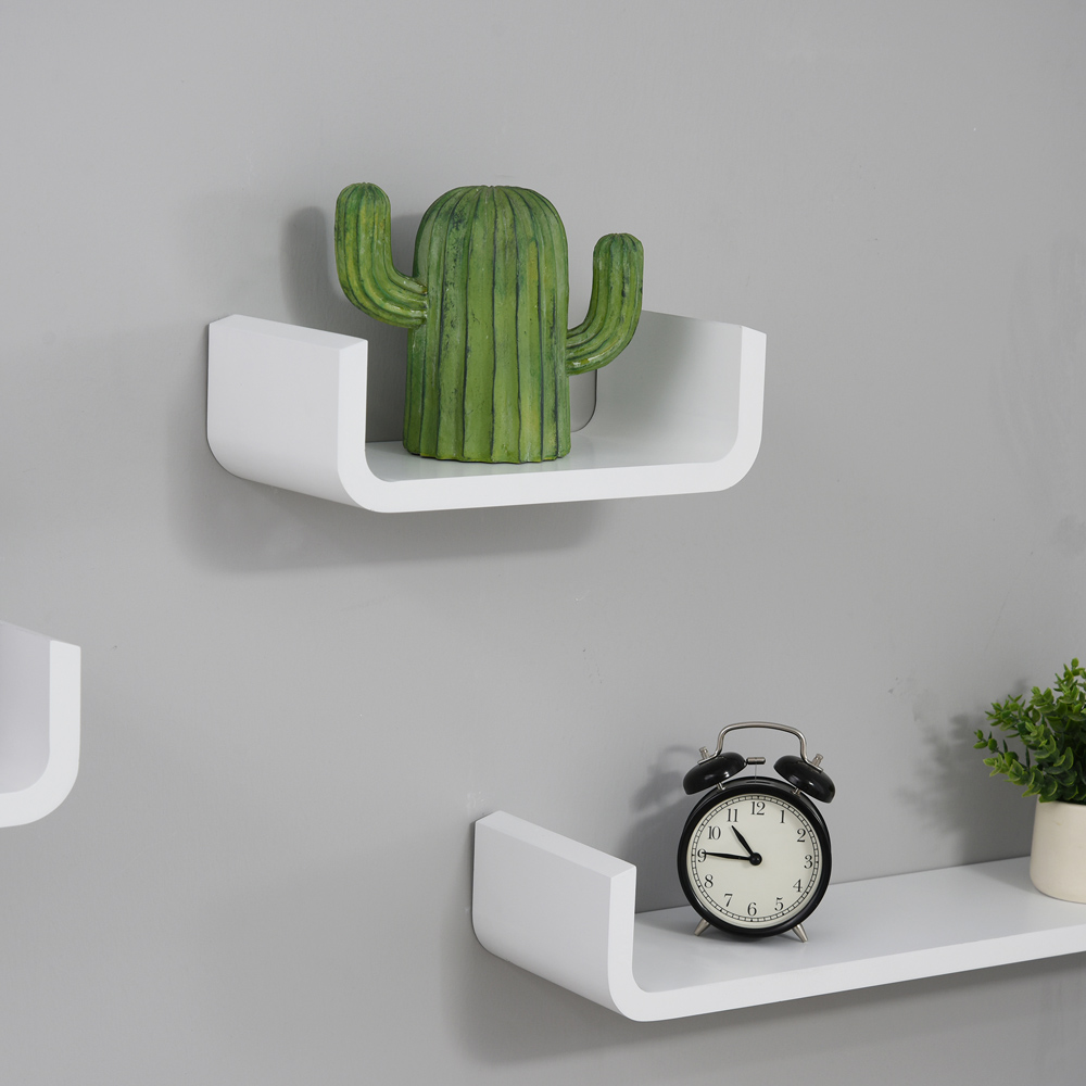 Portland Set of 3 White Floating Shelf Image 3
