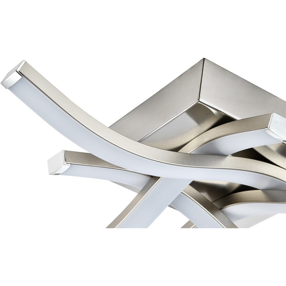 Happy Homewares Square Satin Nickel Semi Flush LED Ceiling Light Image 3