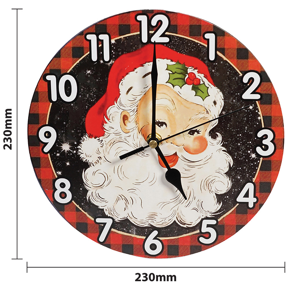 Xmas Haus Christmas Santa Wall Clock 23cm Image 4