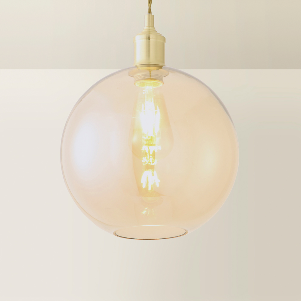 ValueLights Bellamy Amber Easy Fit Glass Shade Image 5