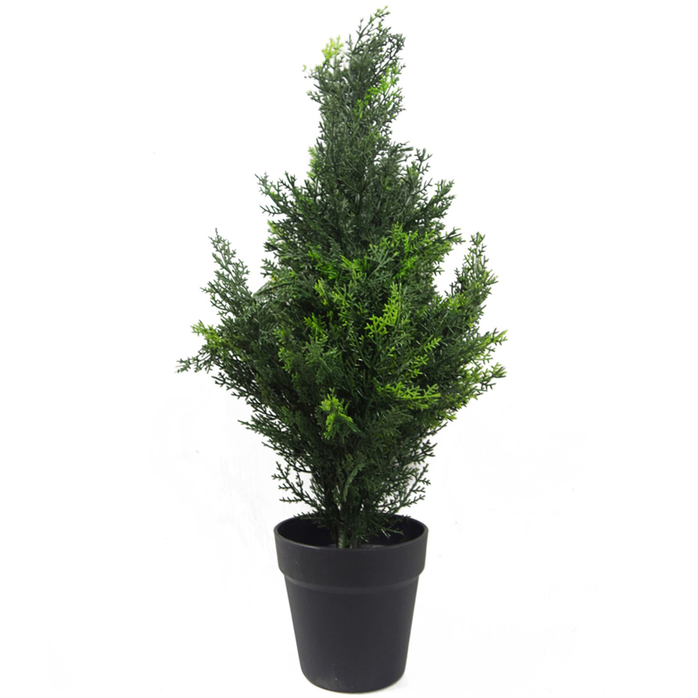 Leaf Artificial Cedar Cypress Topiary Tree 60cm Image 1
